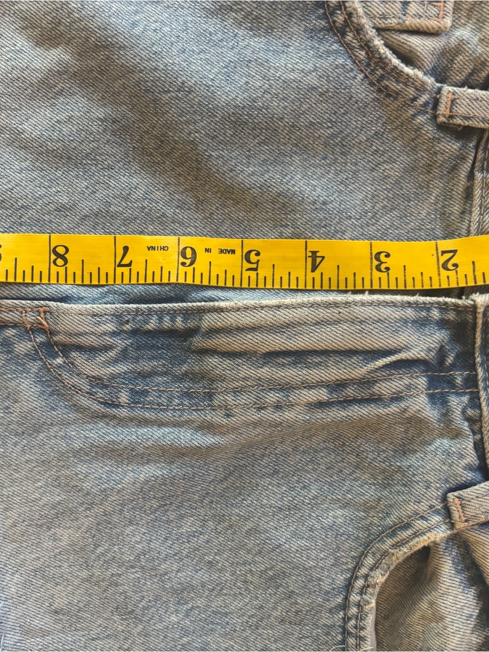 Zara Distressed Light Wash Denim Mini Skirt Raw Hem Medium 32” - Picture 5 of 5